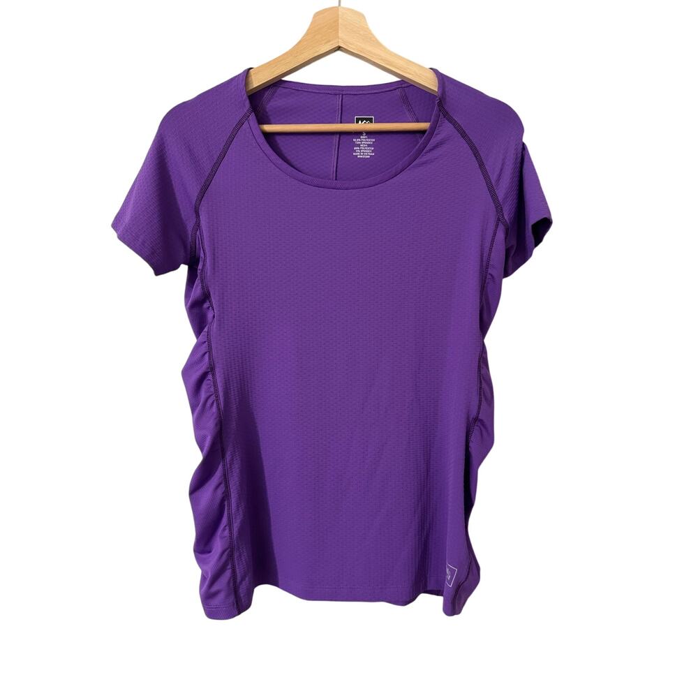 REI Womens Purple Crew Neck Short Sleeve‎ Athletic Workout Shirt Size Small